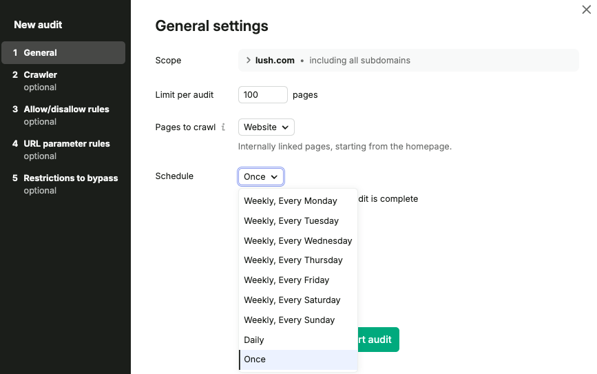 Configuring Site Audit image 4