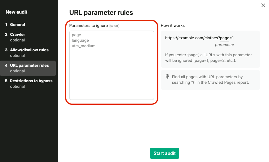 Configuring Site Audit image 9